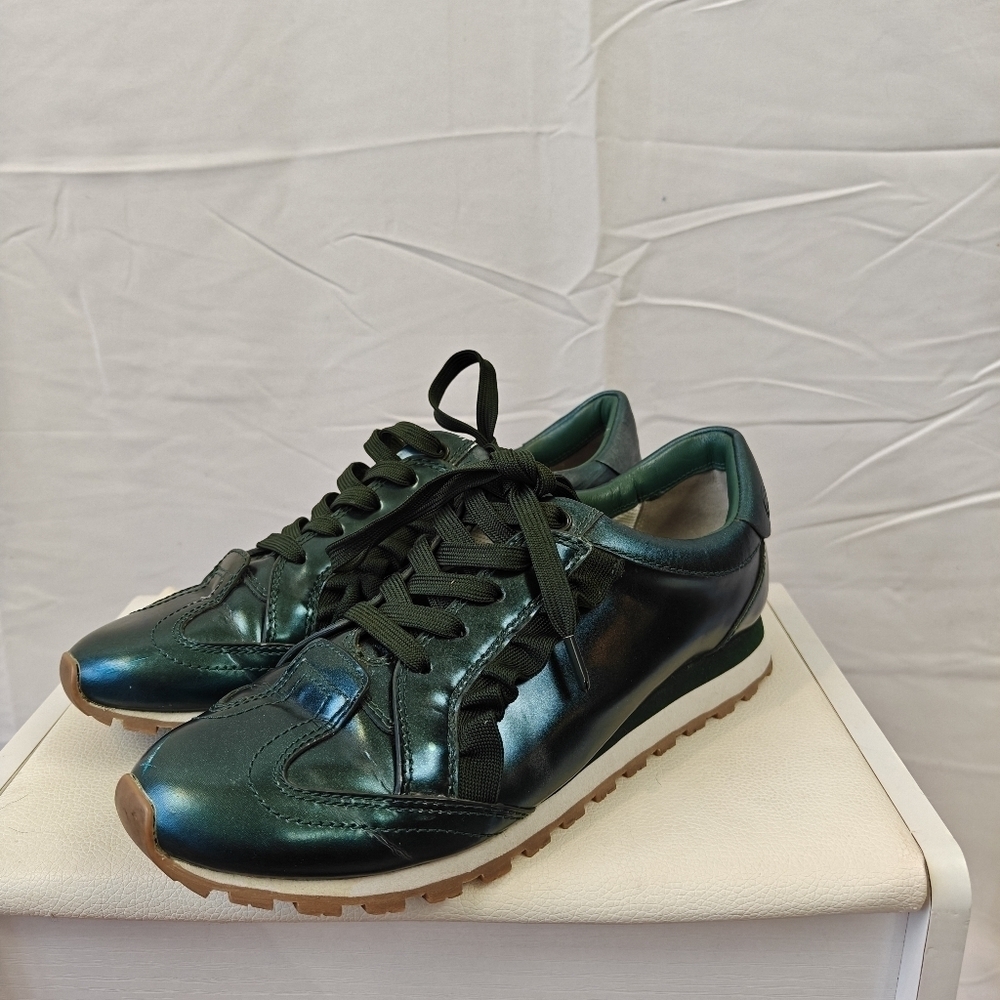 Tory Burch Sport Green Metallic Athletic Lace-up Shoes Sneakers Size 8 Women's - Picture 5 of 14